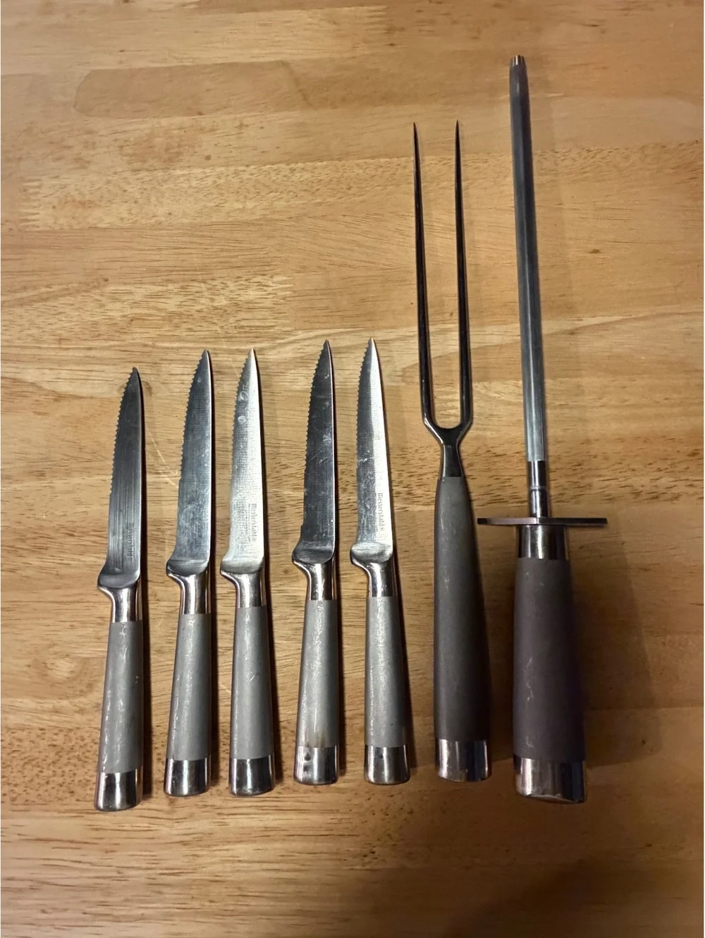 Messerstahl Knife Set - 12 Knives + Carving Fork, and Sharpening Streel